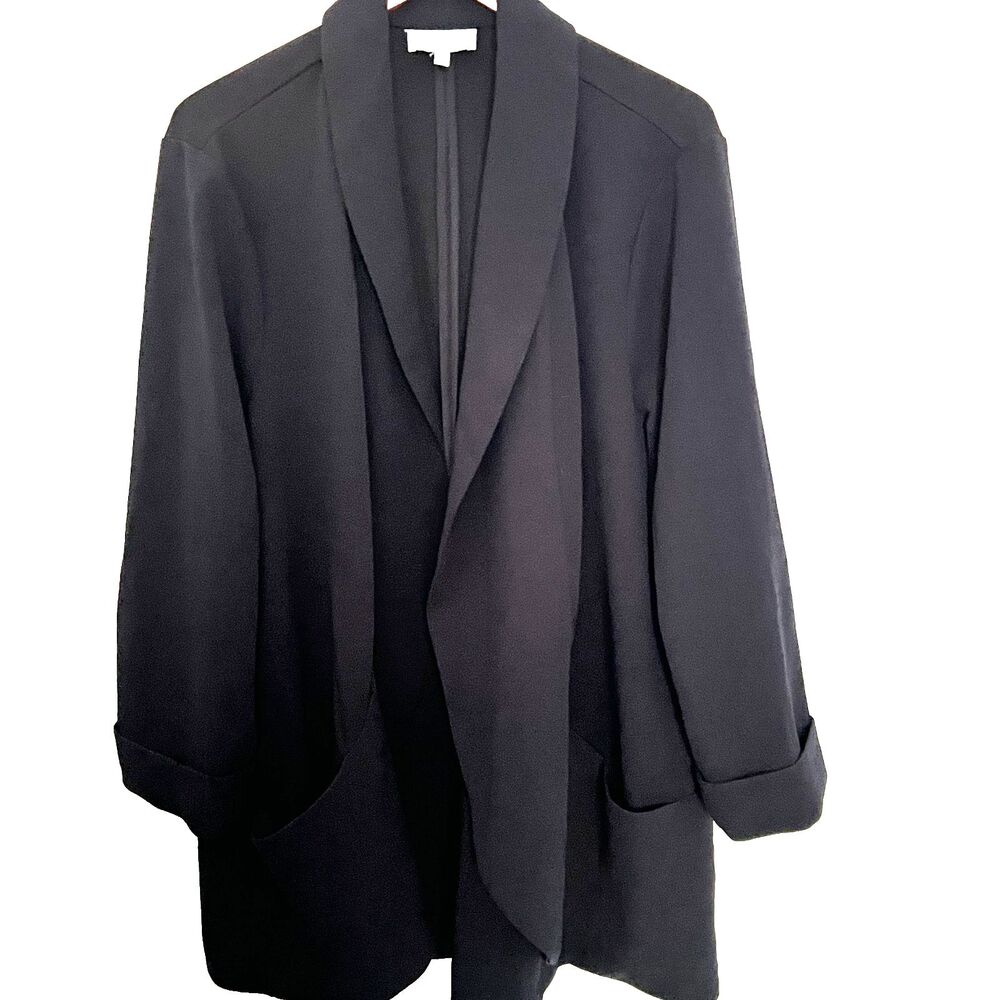 Skies Are Blue for Stitch Fix Blazer Size 3X Black Open Front Knit